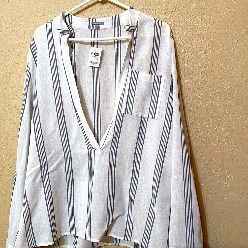 Black and White Long Sleeve Blouse